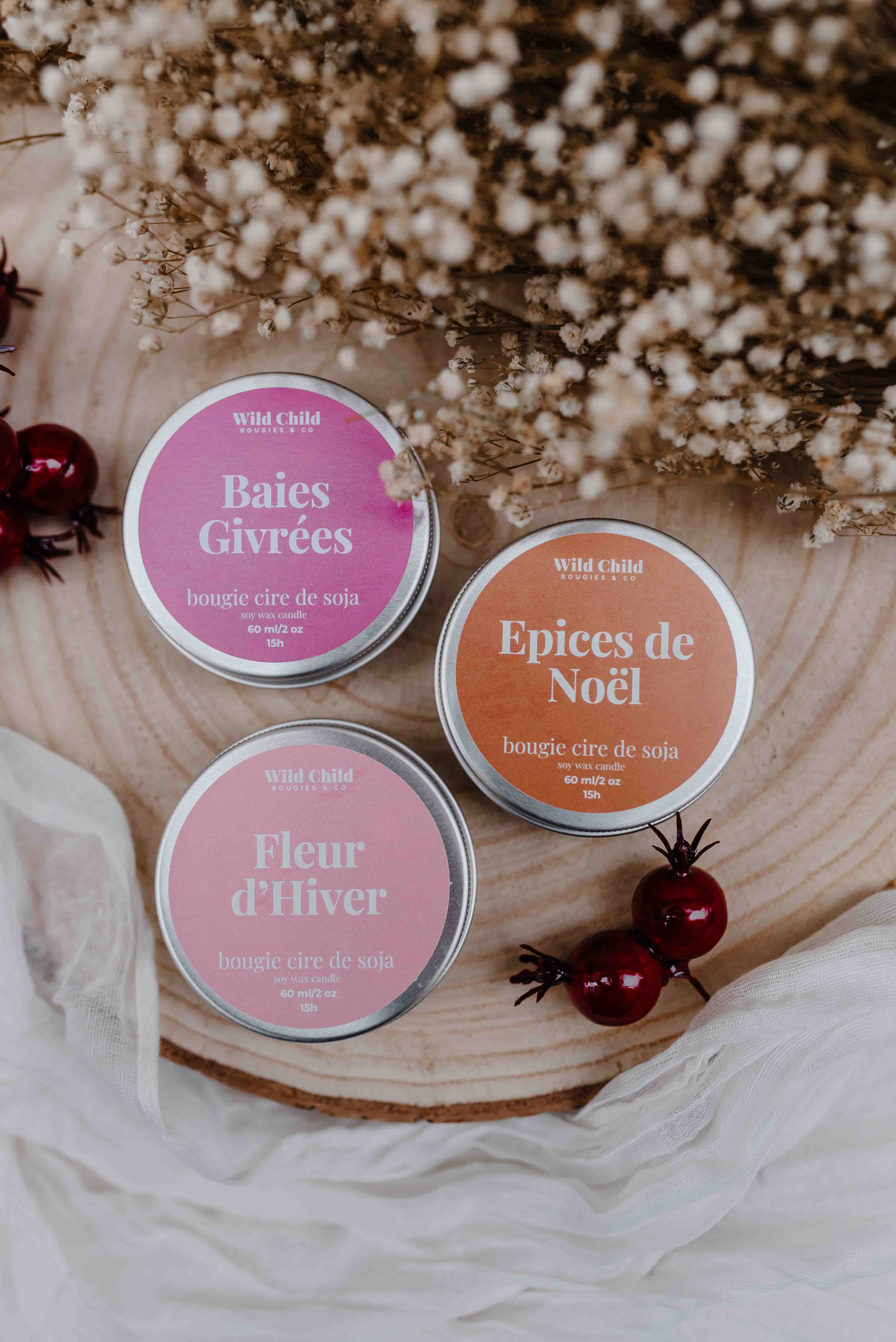 WILD CHILD Bougies & Co - Vendita all'ingrosso Candela in vasetto - Candela natalizia «Christmas spices» - cera vegetale - 15h3