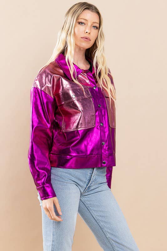 TCEC - Wholesale Jacket - Women's - CJ6498S-PU Metallic Jacket2