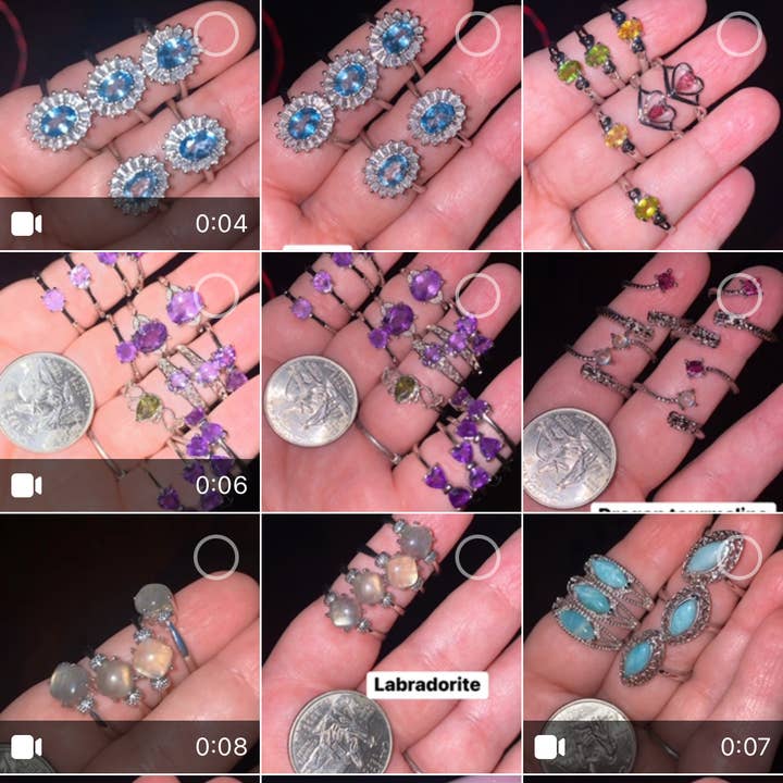 Moon River Designs - Wholesale Jewelry Set - Silver Plated Adjustable Rings Assorted Rings Bulk Lot10