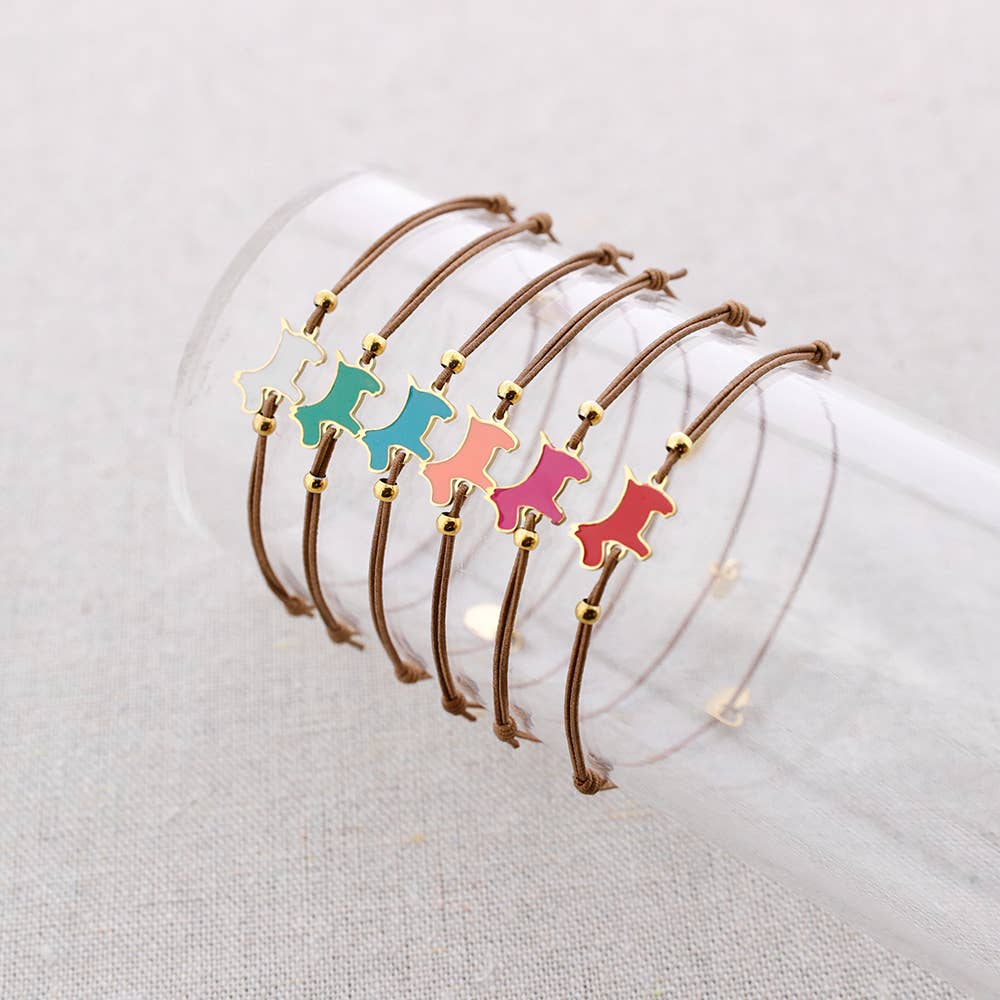 red Perrito Enamel Elastic Steel Bracelet for wholesale on Faire5