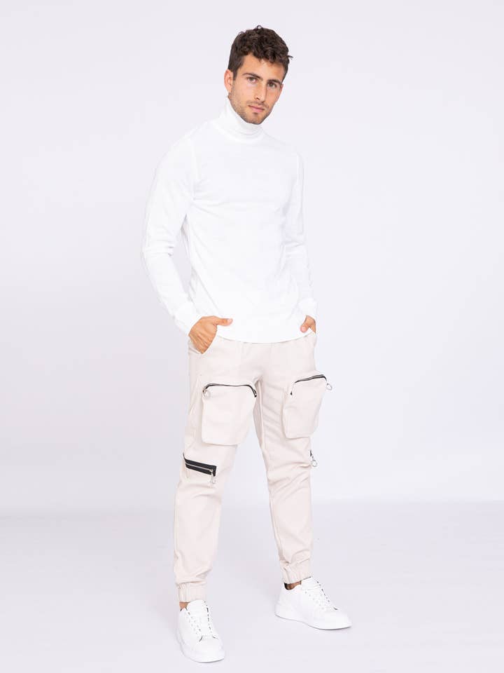 Schlichter Rollkragenpullover – Weiß für den Großhandel von AARHON