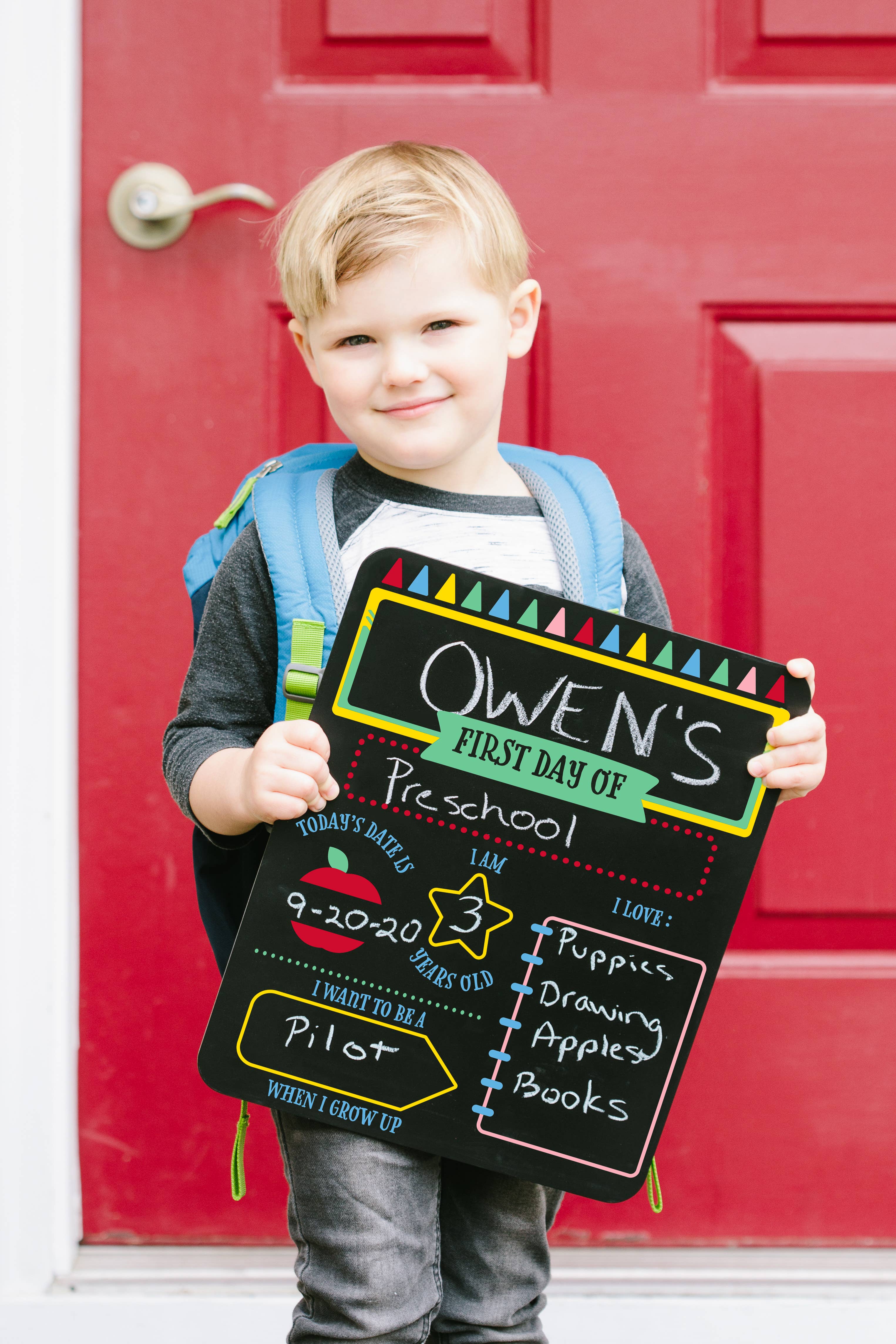 Pearhead - Wholesale Chalkboard - Kids & Baby - First and Last Day of School Reversible Chalkboard3