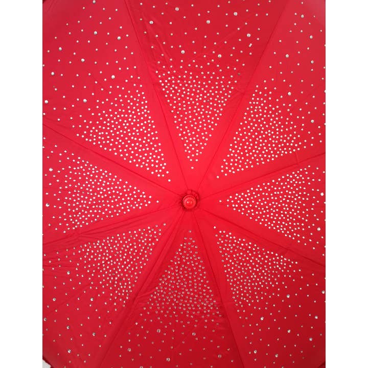 Superbia - Wholesale Umbrella - Women's - Small Manual Opening Frill Sparkle Diamond Umbrella-U Handle2