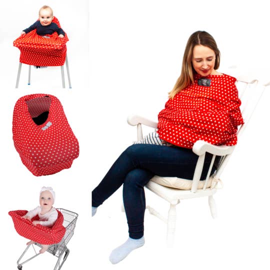 Multi-Use Breastfeeding Cover- Red Stars Cover Me for wholesale by Cover Me Baby