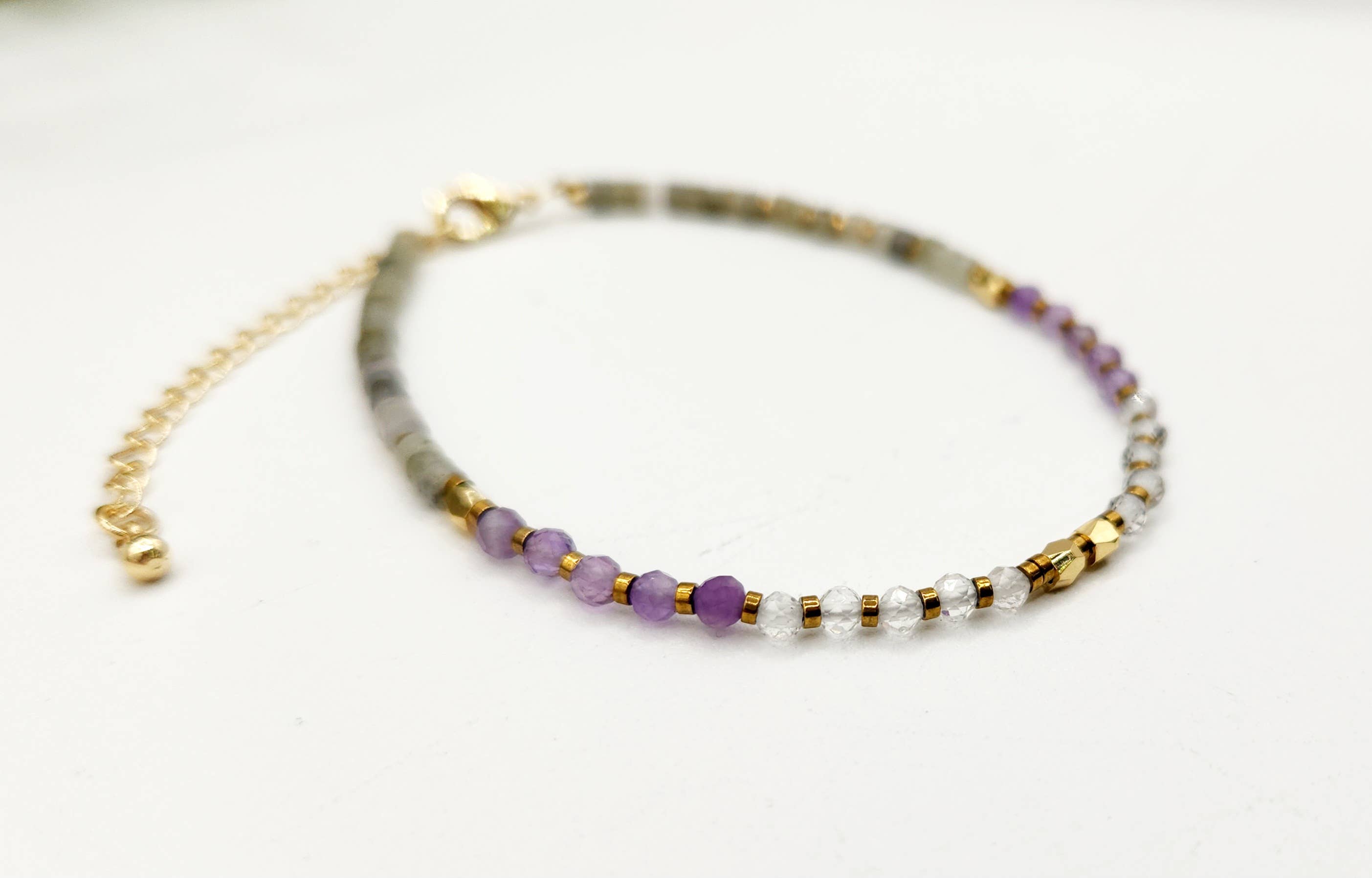 Meraki Gemstones - Wholesale Beaded Bracelet - TRANSFORMATION/CHANGE-Quartz/Amethyst/Labradorite Bracelet 4