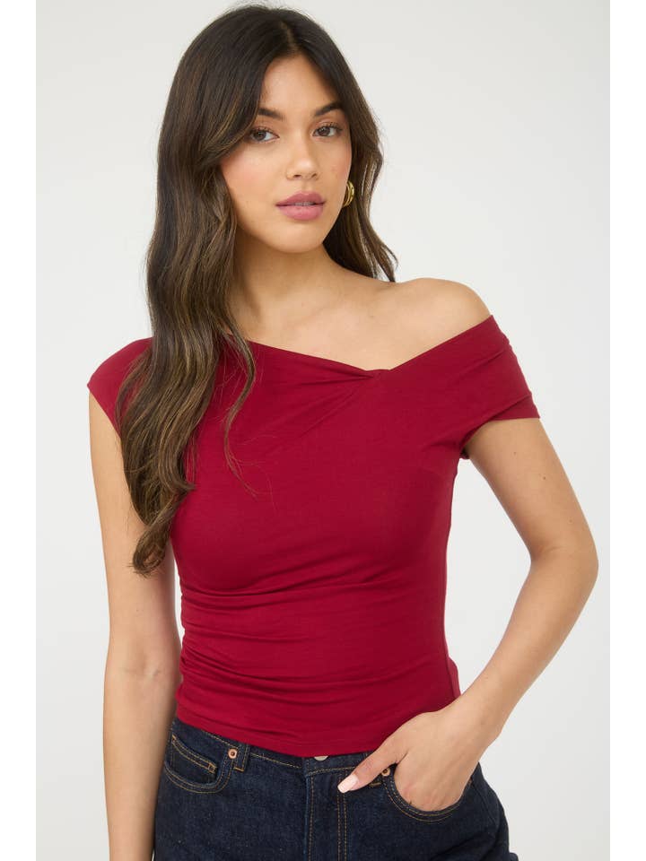 The Workshop Studio - Wholesale Knit Top - Women's - ASYMMETRICAL WRAP NECKLINE KNIT TOP13