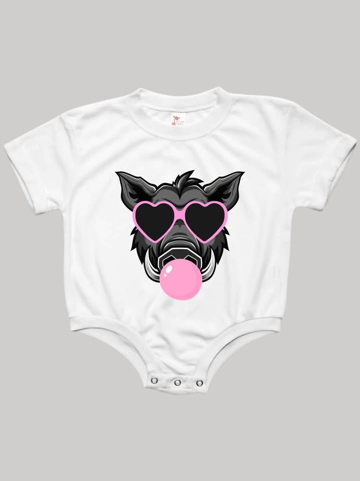 Arkansas Razorback Bubbles Baby Bubble Tee Shirt Romper for wholesale by Uncommon Label