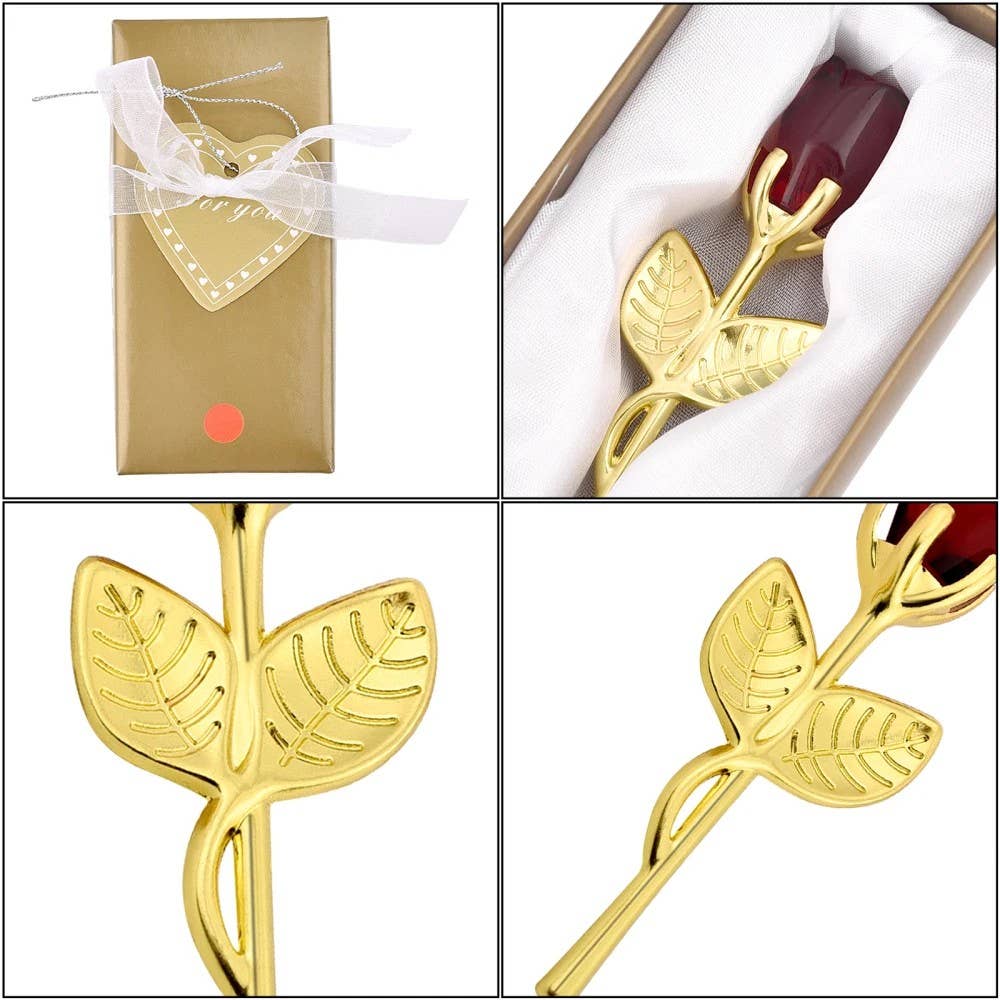 Syrrios Gifts LLC - Wholesale Artificial Flowers - Eternal Red Rose Glass Flower in Gift Box - Romantic5