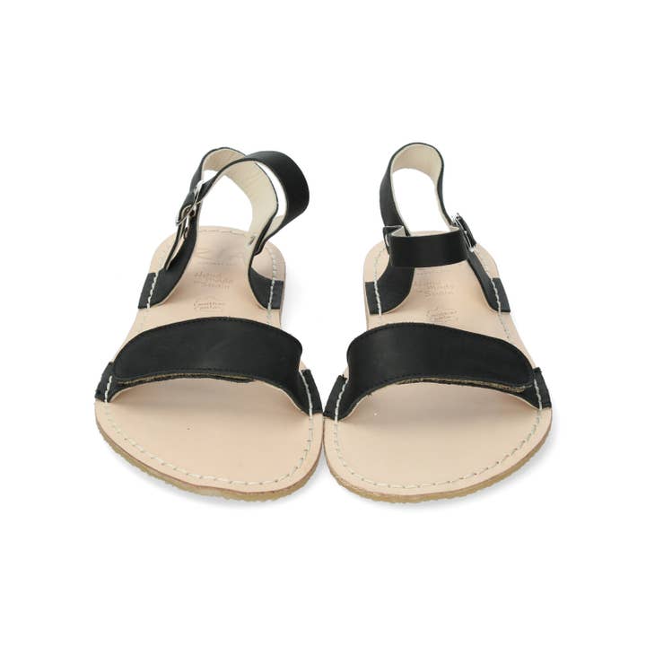 Barfodet sandal med velcro til kvinder i sort farve for engroshandel hos Ria Menorca