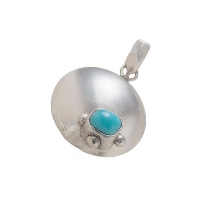 Balaam Design - Wholesale Individual Charm/Pendant - STERLING SILVER BLUE MOONLIGHT DISK PENDANT2