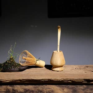 Tealyra - Matcha - Start Up Kit - 4 items - Matcha Green Tea Gift Set -  Japanese Made Black Bowl - Bamboo Whisk and Scoop - Whisk Holder - Gift Box