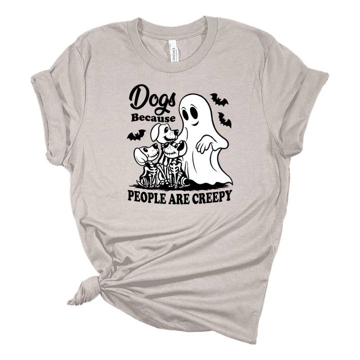 Dogs Because People Are Creepy Halloween T-shirt tee shirt for wholesale by Woofingtons & Company