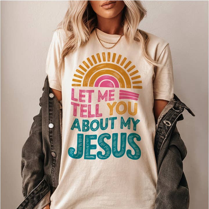 Lass mich dir von meinem Jesus T-Shirt oder Crew Sweatshirt erzählen. für den Großhandel von Peach Closet
