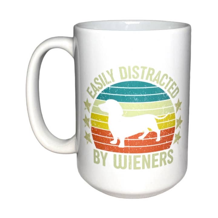 Mug Wiener Distracted By Wiener pour la vente par Cultured Coast