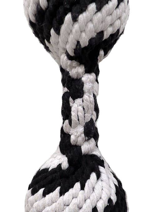 Large Super Scooch Braided Rope Squeaker Dumbbell 12 Inch for wholesale by Scoochie Pet Products