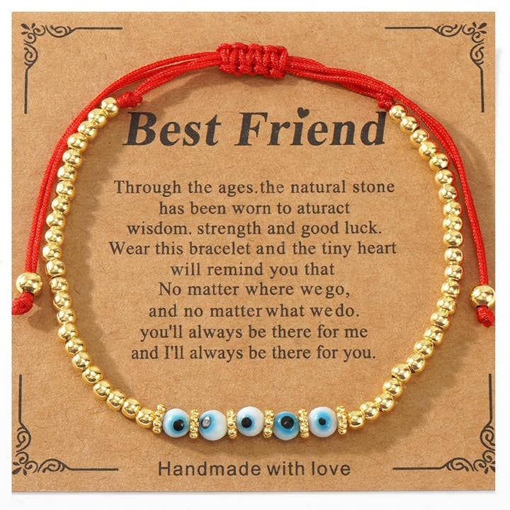 ACCITY - Wholesale Beaded Bracelet - MULTI-COLOR GLASS FLAT DEVIL EYE BRACELET_CWMM38487