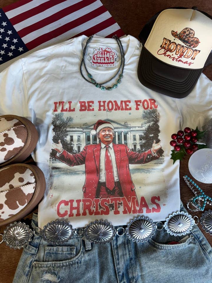 Natural Trump Home for Christmas Graphic Tee for wholesale on Faire0