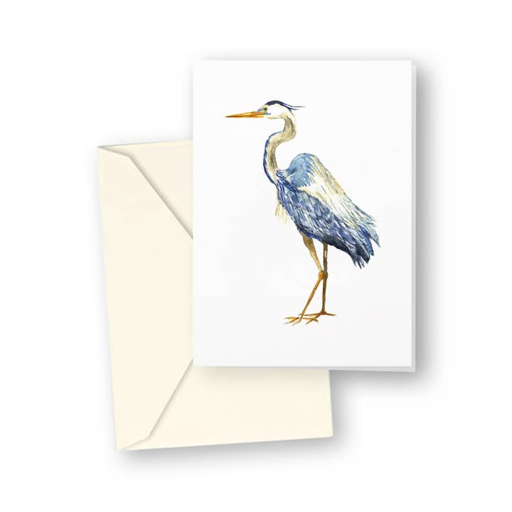 Blue Heron Enclosure Cards | Pack of 4 for wholesale by French Graffiti