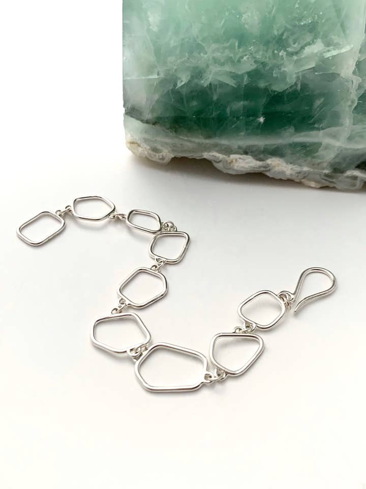 Sculptural Silver Link Bracelet for wholesale by Ludvik HandCrafted