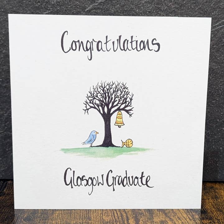 Graduation blank card - Glasgow University Graduate for wholesale by F and B Cards