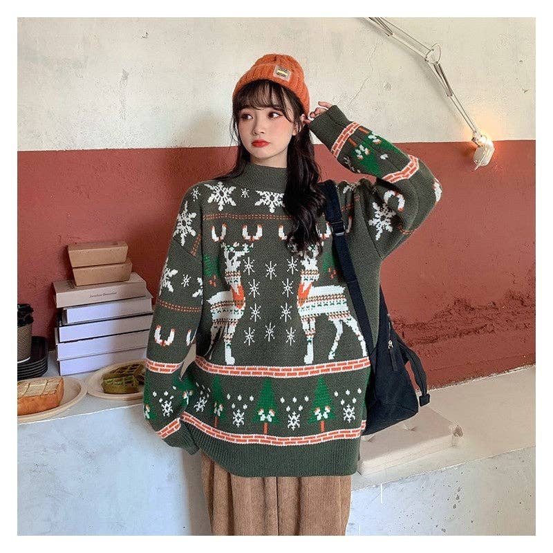 UZ Wholesale Store - Venta al por mayor Jersey de punto - Mujer - Suéter de punto suelto con cuello redondo dulce1