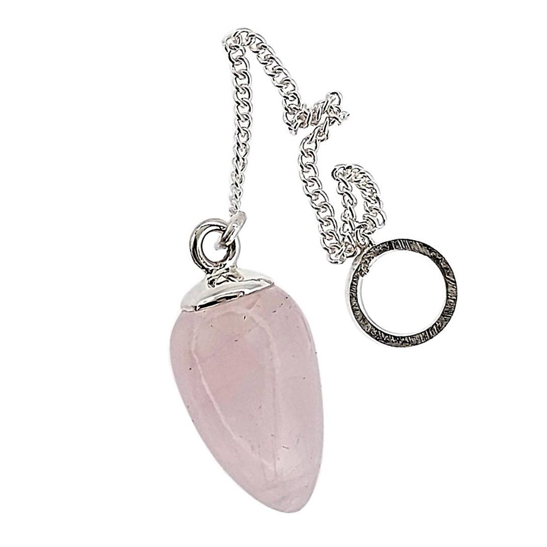 Crystal Earth Sterling – wholesale Pendulum board – Necklace Sterling Pendulums - Rose Quartz2