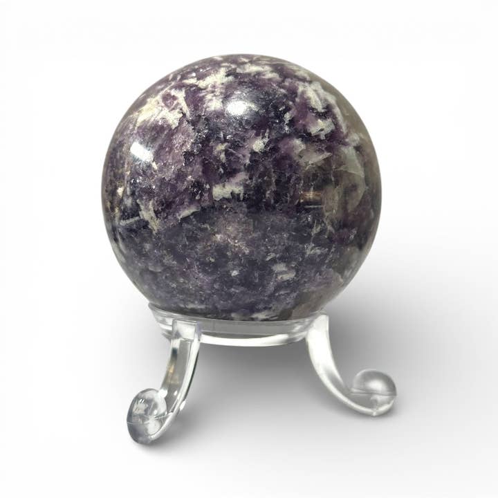 Sfera di tormalina rosa su lepidolite Madagascar A - 40-50mm per la vendita all'ingrosso da parte di La Boîte à Cailloux
