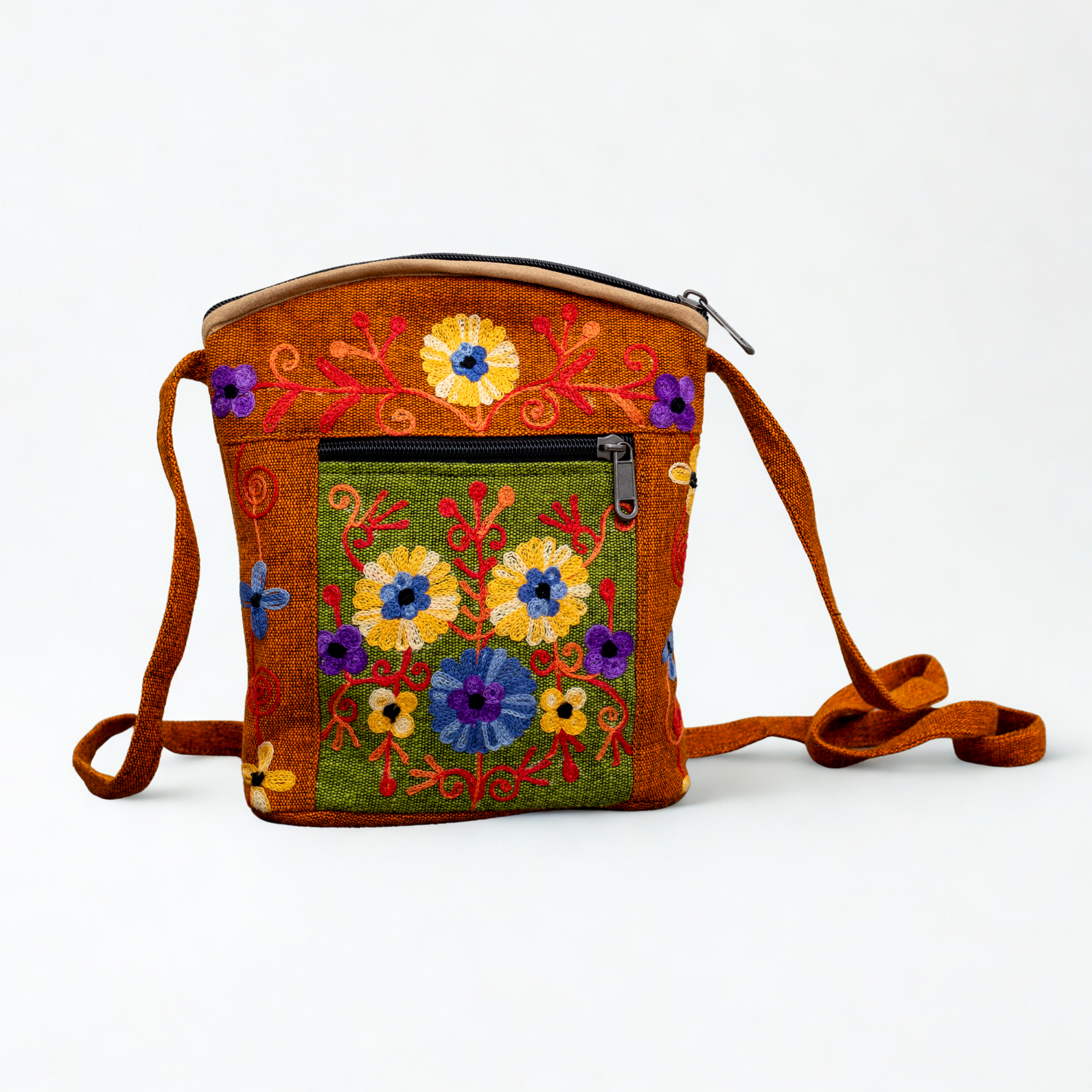 Local Women’s Handicrafts – bolsa tiracolo - Mulher por atacado – Saco de Chakka Bordado em Algodão0