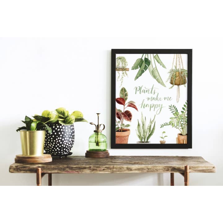Impression artistique Plants Make Me Happy pour la vente par ALICIA'S INFINITY