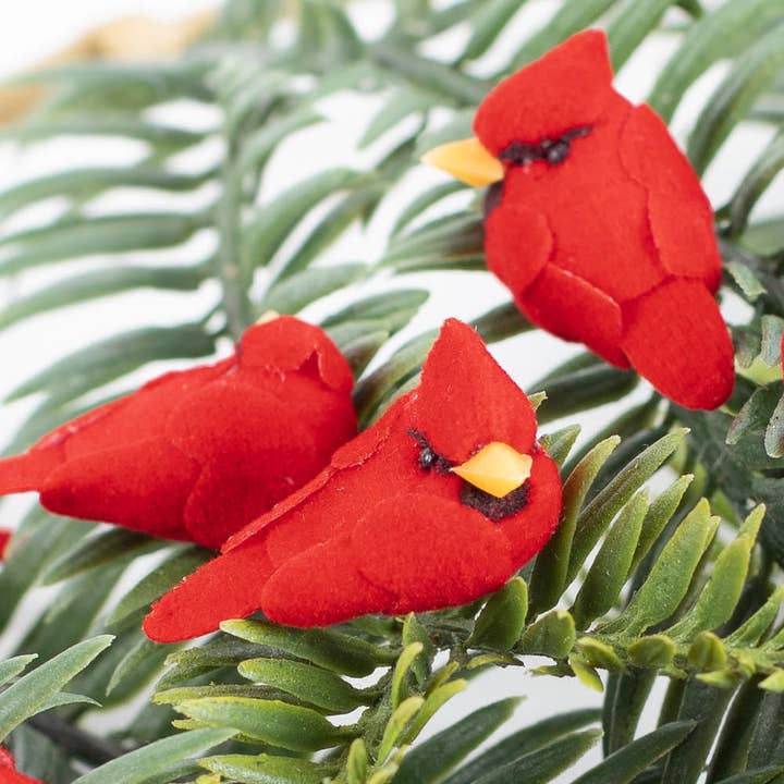 Factory Direct Craft – wholesale Artificial flowers – Pack of 24 Miniature 1" Mushroom Red Cardinal Birds2