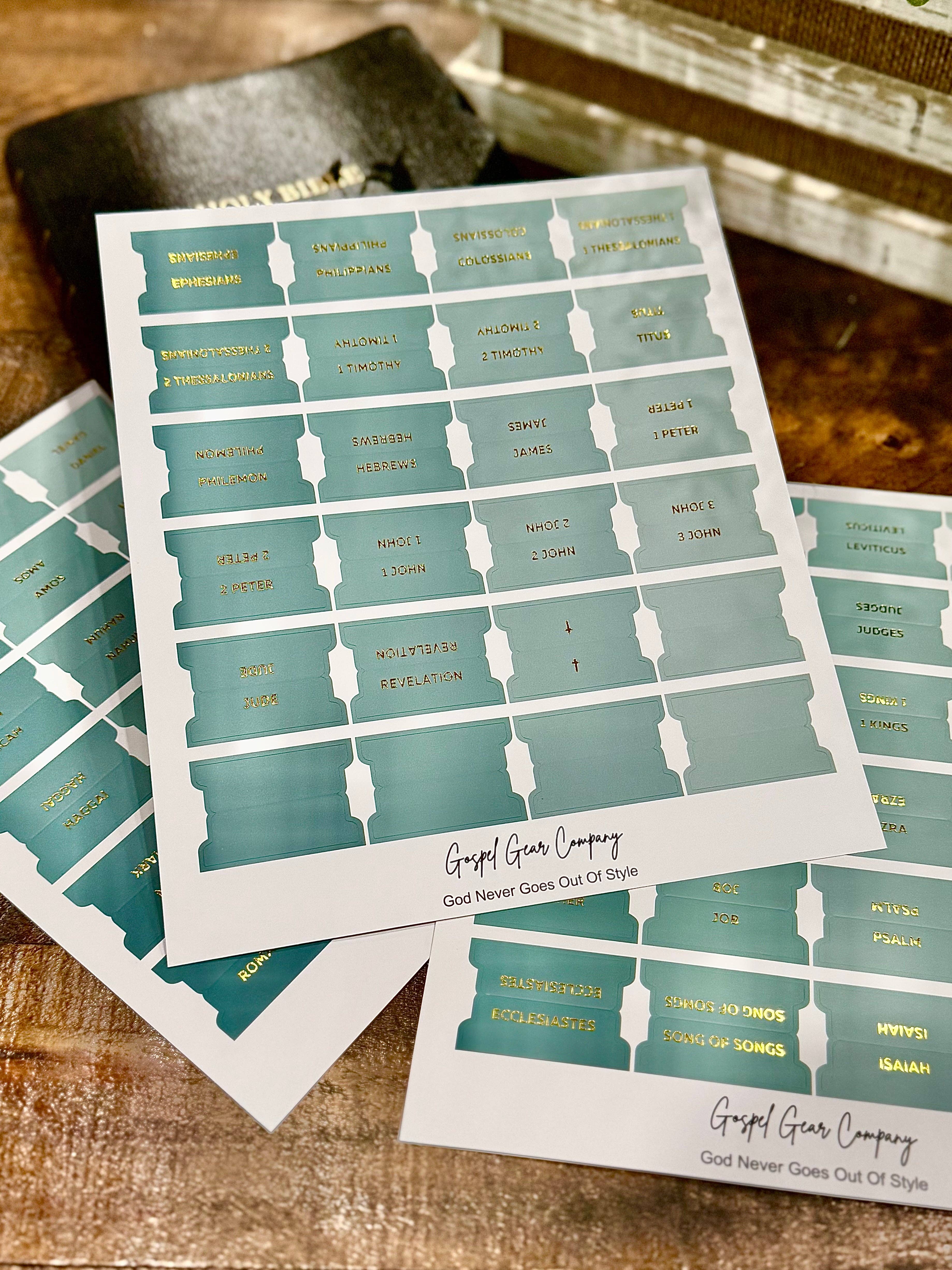 Gospel Gear Co - Wholesale Bookmark - Gold Foil Sea Foam Matte Bible Tabs2