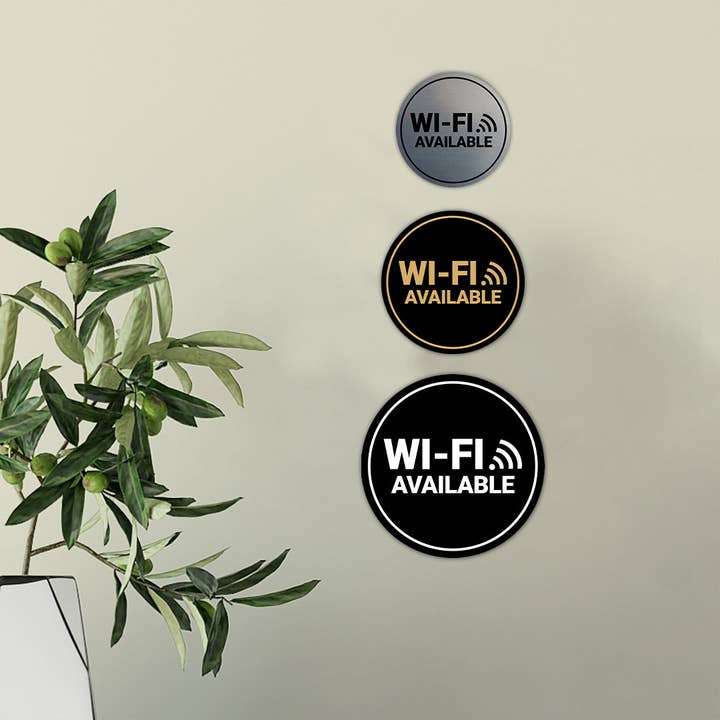 Circle Wifi Available Wall or Door Sign for wholesale by All Quality