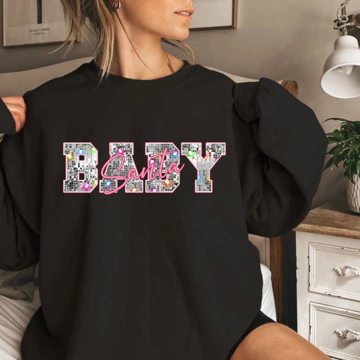 Camisola Santa Baby, sweatshirt Santa Baby por atacado de SimplyAbloom