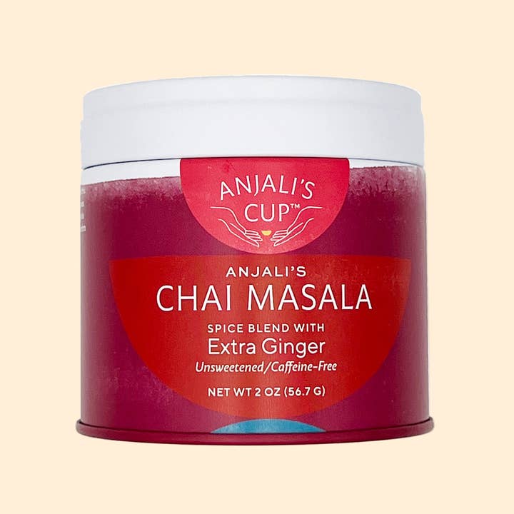Anjalis Chai Masala med extra ingefära, 2 oz burk - Kryddblandning för wholesale av Anjali's Cup