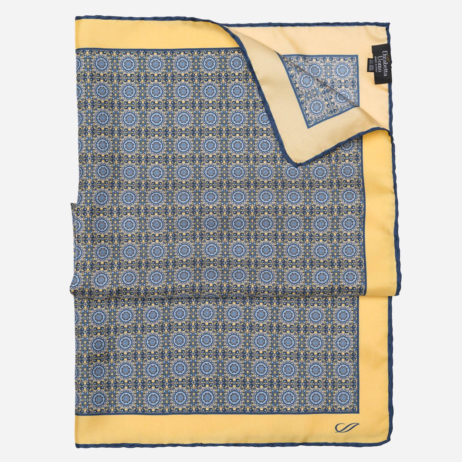 Elizabetta Made in Italy USA – Engroshandel Slips - Herre – Lucca - Håndvalset Silke Halstørklæde - Gul9