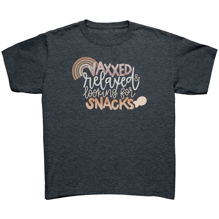 Vaxxed and relaxed youth tee for wholesale by Mimi + ruby