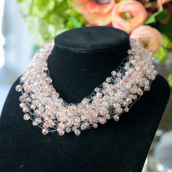 Collar de racimo de cuentas de cristal pequeño para venta al por mayor de Arte Italica & Crown Linen Designs