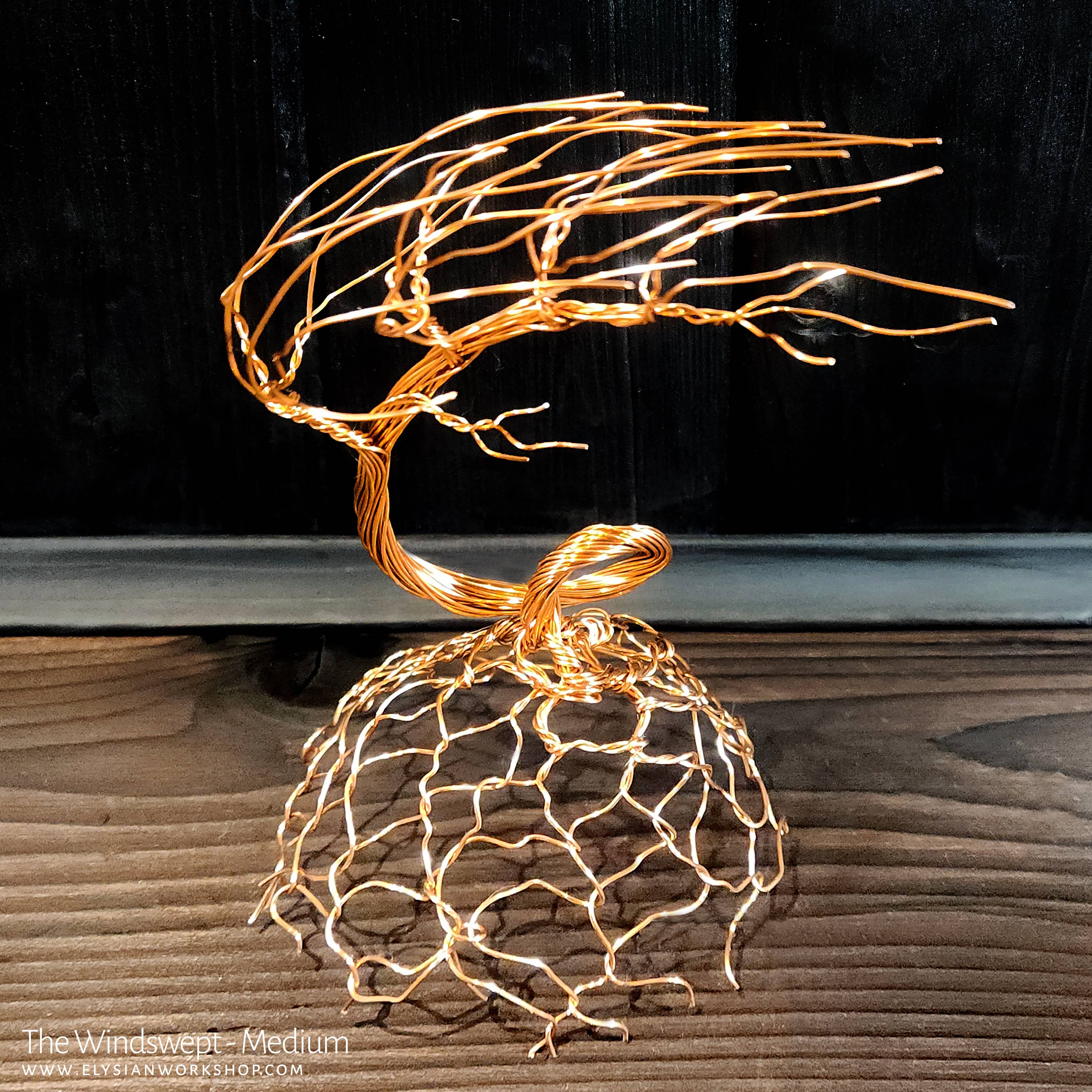 Elysian Workshop - Wholesale Sculpture - Windswept Bonsai Tree Handmade Copper Sculpture Minimalist1