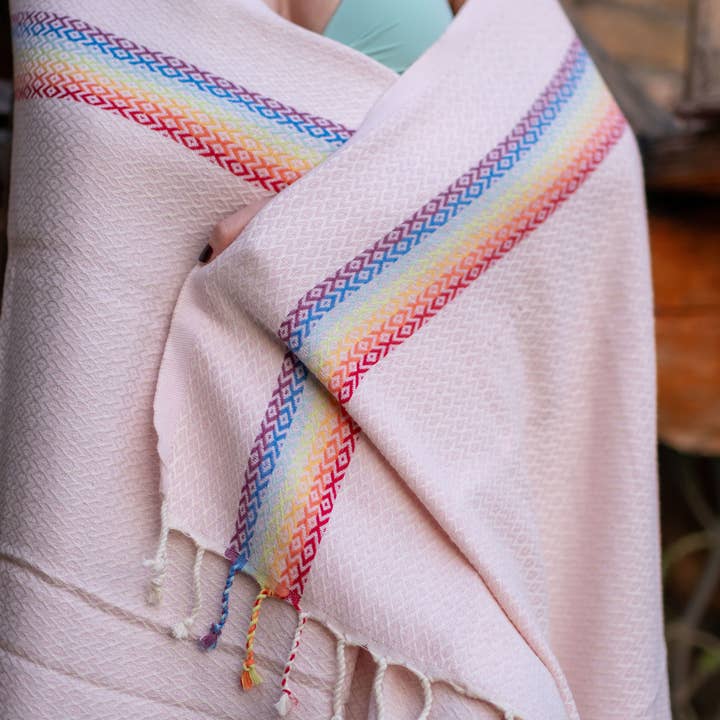 ASILEX HOME COLLECTION - Wholesale Beach towel - TURKISH COTTON TOWEL 🌈 RAINBOW PESHTEMAL1