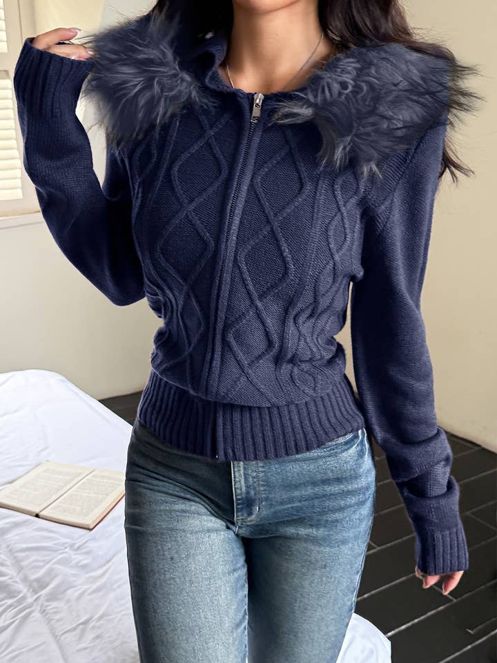 ElevateWell - Wholesale Cardigan - Women's - Cozy Plush Zip-Up Cardigan7