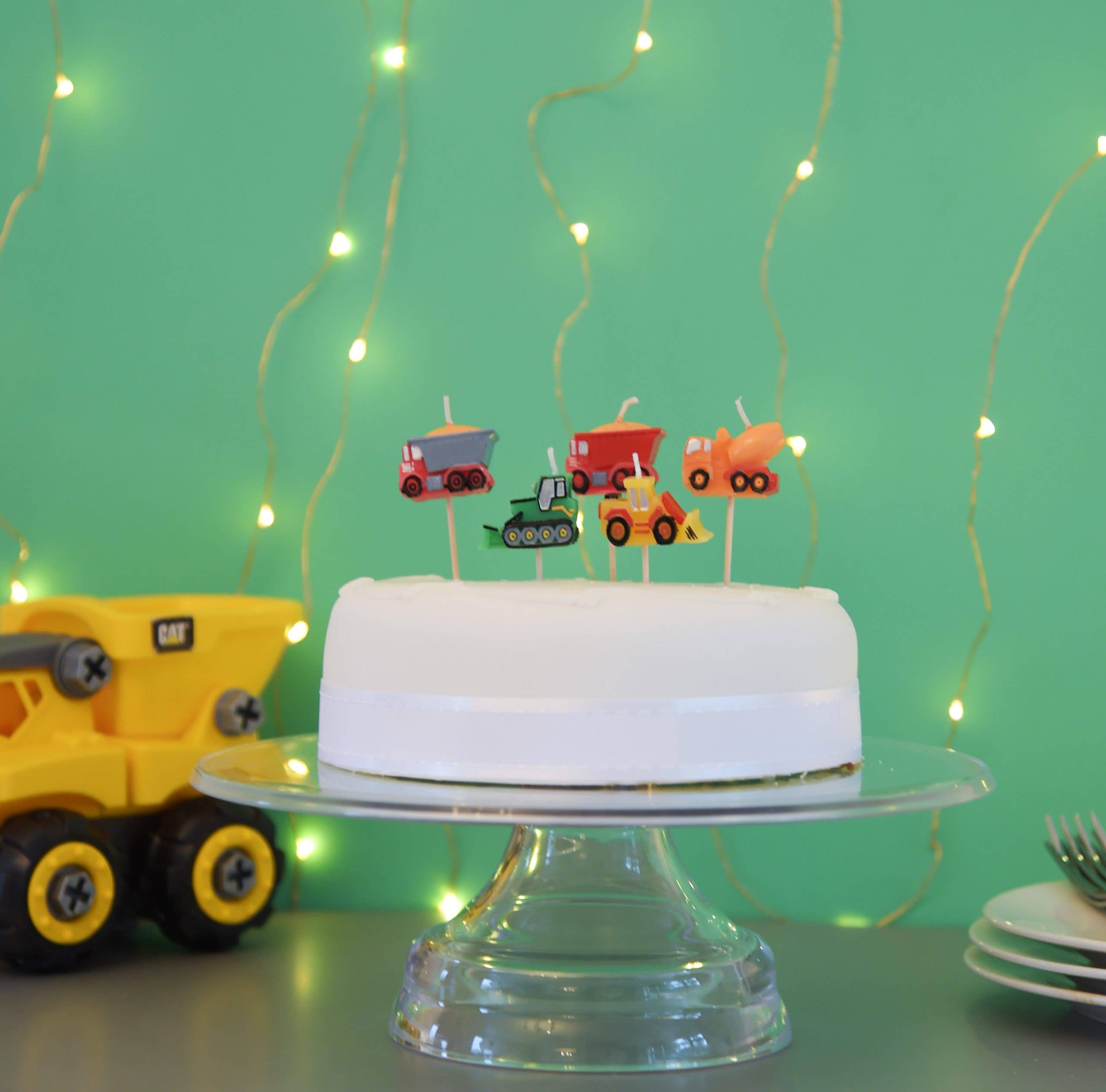 Smiling Faces – Engroshandel Kagelys – Byggekøretøjs kagedlys i 3D1