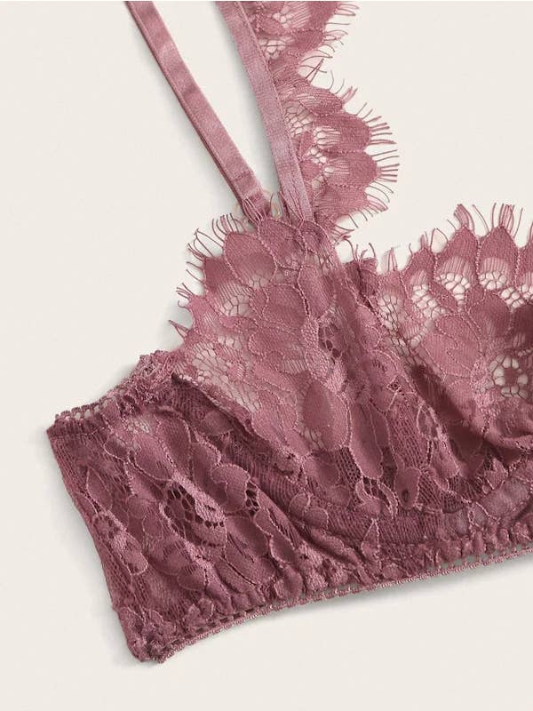 We-vibe - Wholesale Lingerie Set - Women's - Pink Plus Size Lace See Through Lingerie Set4