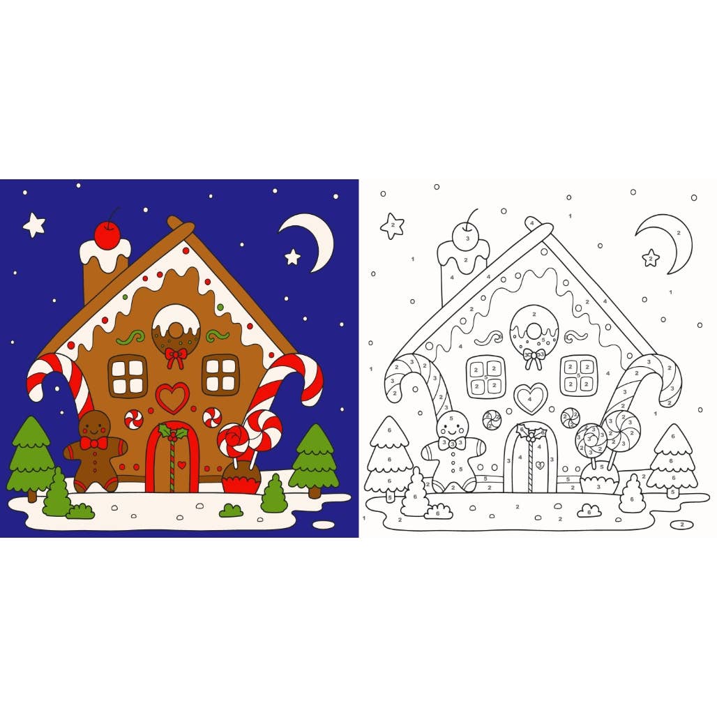 Angels Craft - Wholesale Paint Set - Canvas Paint Set, Gingerbread  Design , 11.8 x 11.8 x 0.67in1