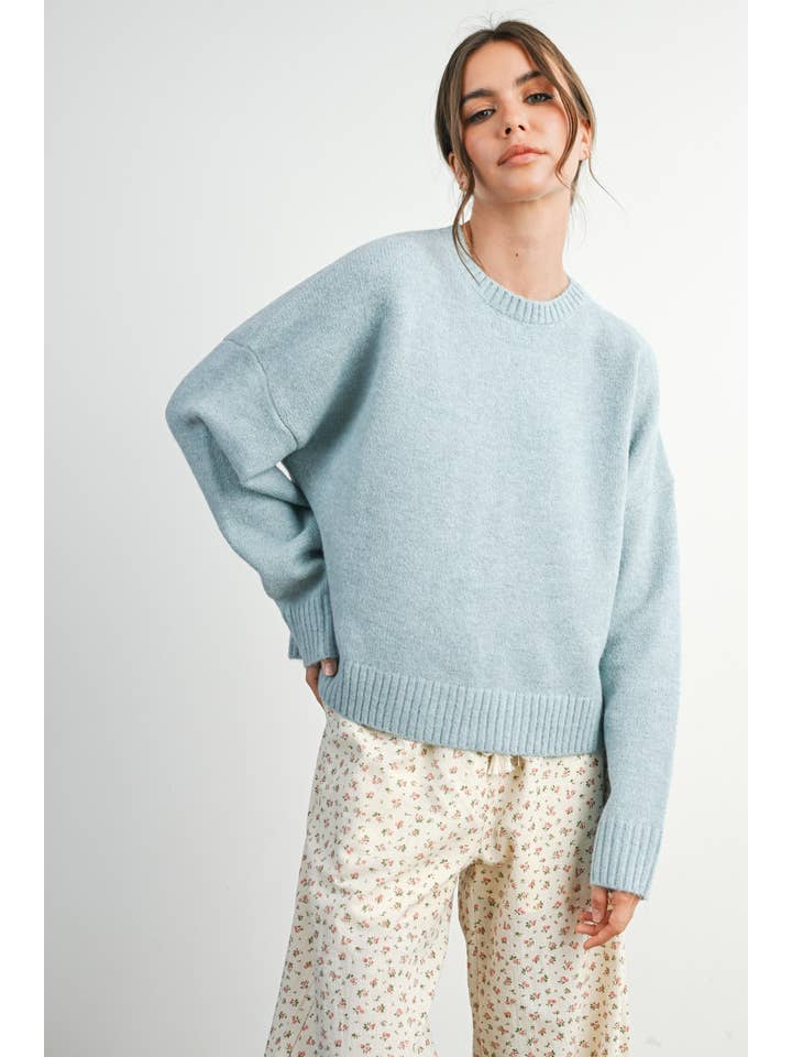 Peace Love Line - Wholesale Knit Sweater - Women's - PL8848 - SOLID TIE BACK SWEATER TOP0