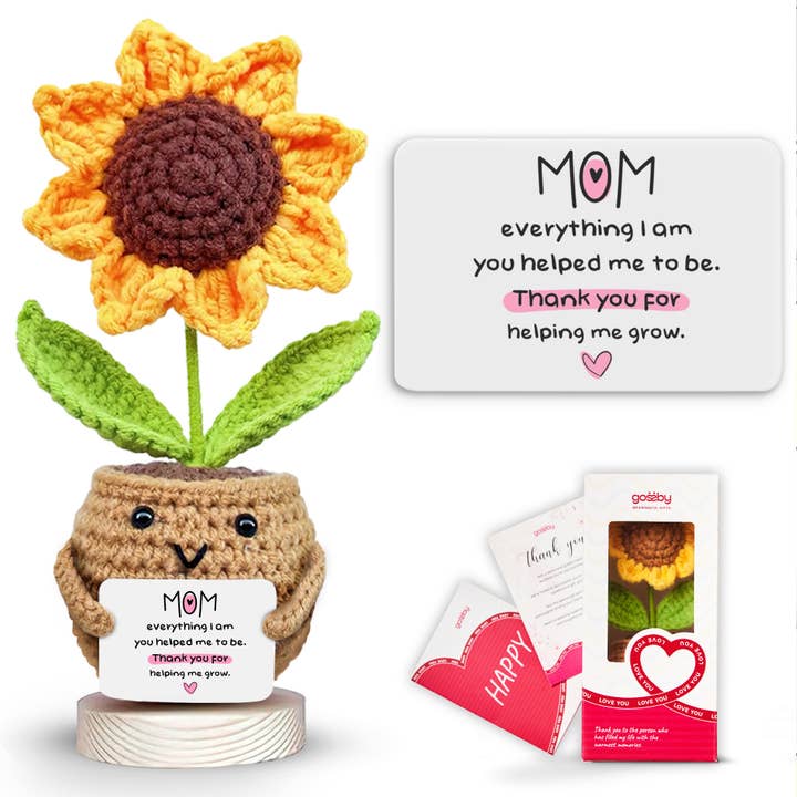 Gossby Sunflower Crochet - Mom Thank You For Helping Me Grow for wholesale by Gossby