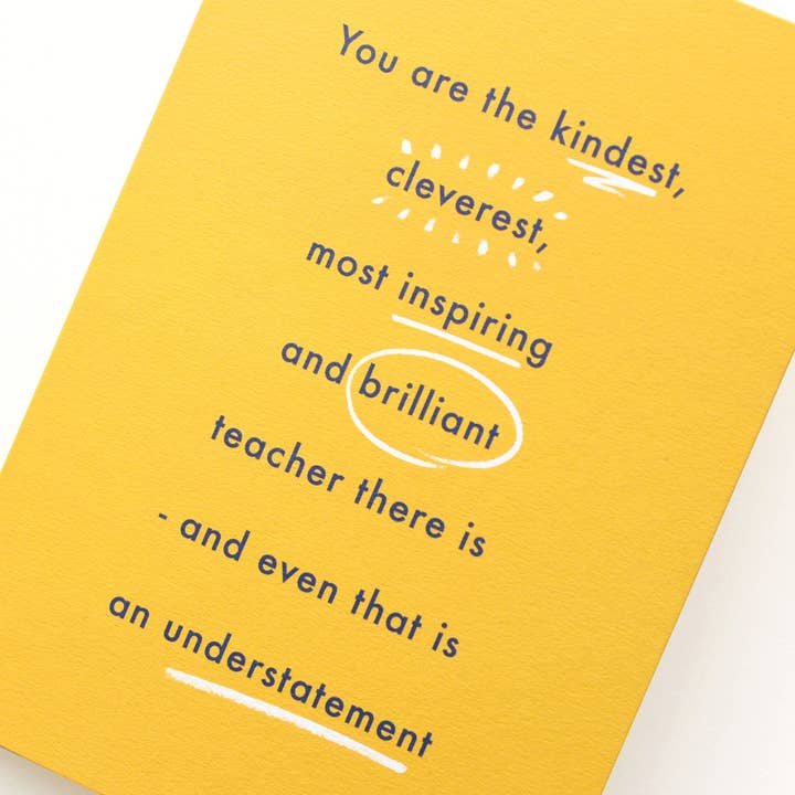 The Kindest Teacher - Greeting Card for wholesale by Alphabet Bags