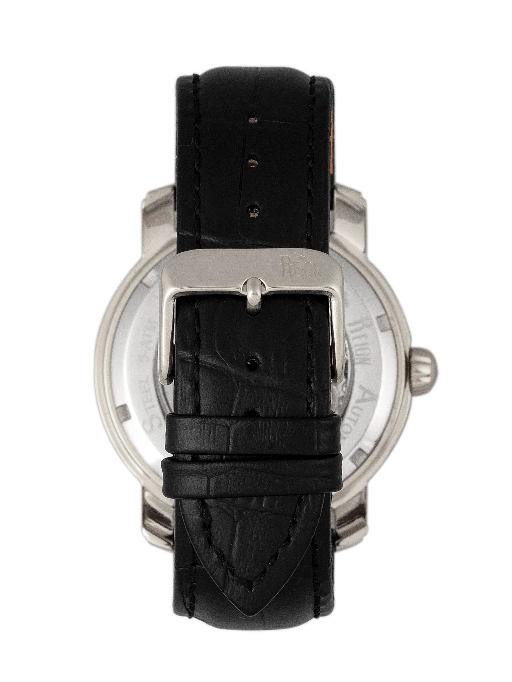 Reign - Vente Montre – homme - Montre squelette automatique Reign Kahn avec bracelet en cuir4