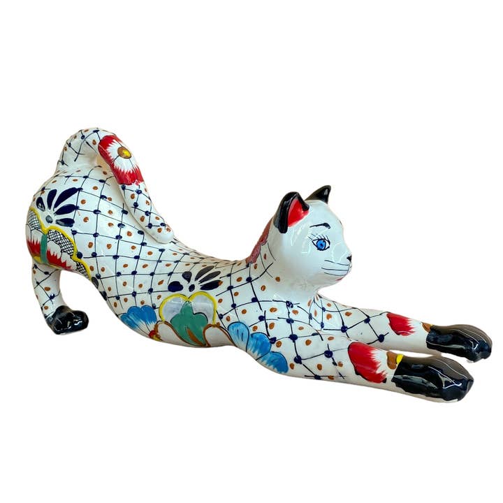 Abes Pottery & Import's - Wholesale Decorative Figurine - STRETCHED CAT2
