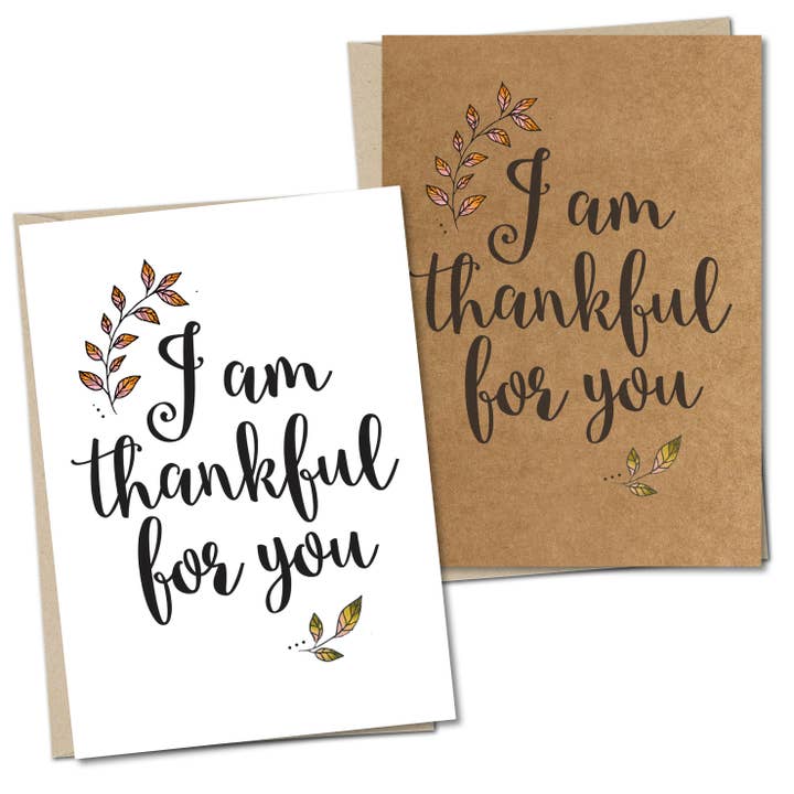 Thanks Giving Card - I am thankful for you for wholesale by Duckduckle Design