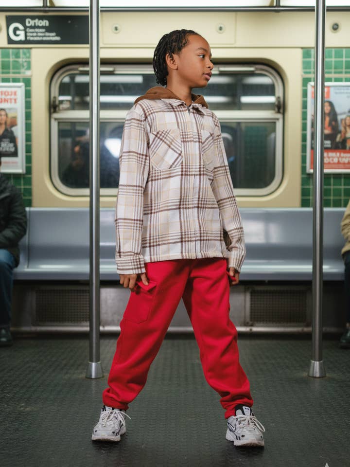 Creme Cabana com capuz com capuz de flanela para crianças para venda a revendedores na Faire0